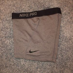Gray Nike Pro Spandex Shorts